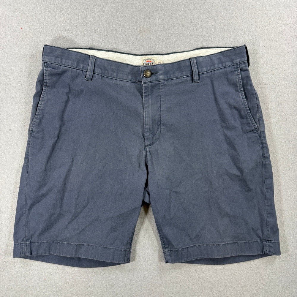 Faherty Island Life Short Men 36 Blue 8" Inseam Chino Stretch Casual Golf Summer